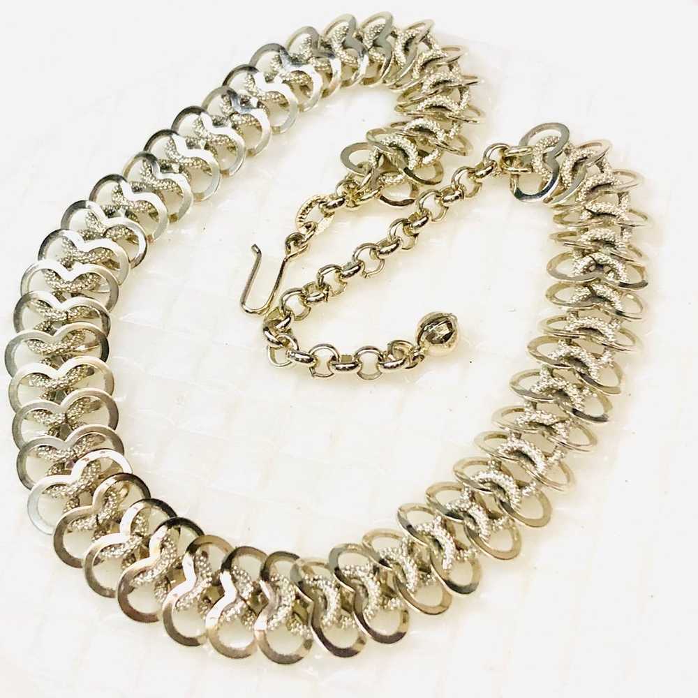 Vintage Silvertone Chainmaille German Necklace - image 4