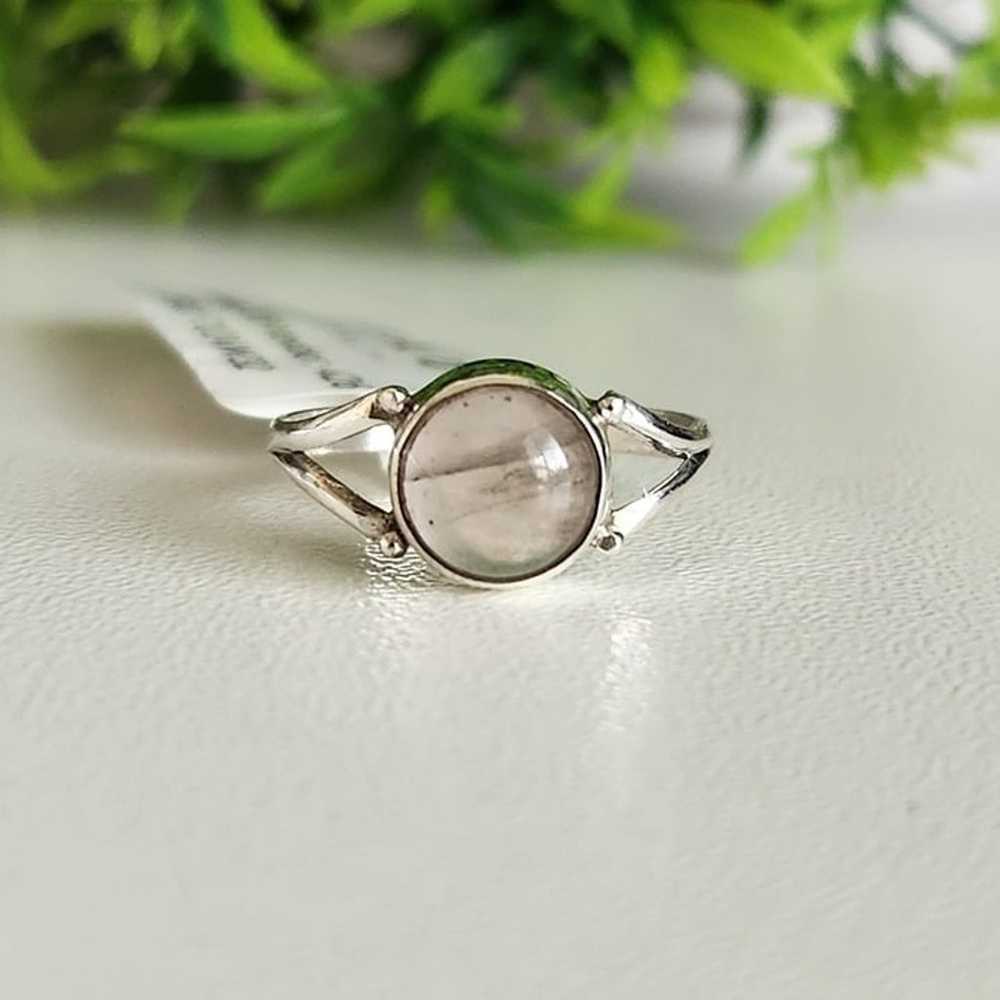 925 Sterling Silver Rose Quartz Ring - image 2