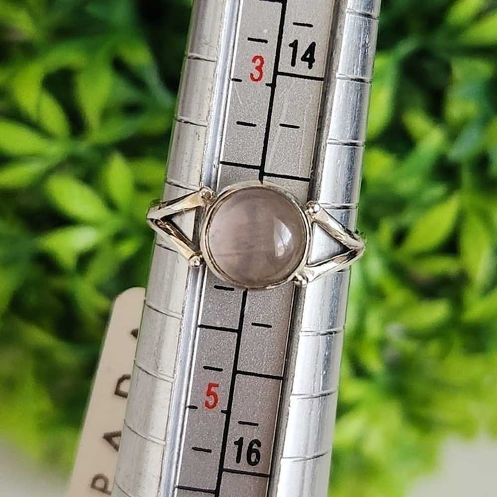 925 Sterling Silver Rose Quartz Ring - image 4