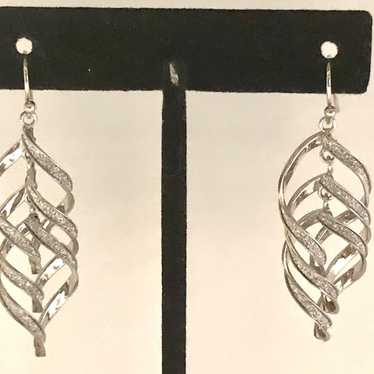 Dangling Stardust Twists Sterling Silver Earrings - image 1