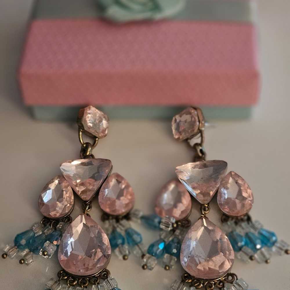 Pink chandelier Earrings - image 1