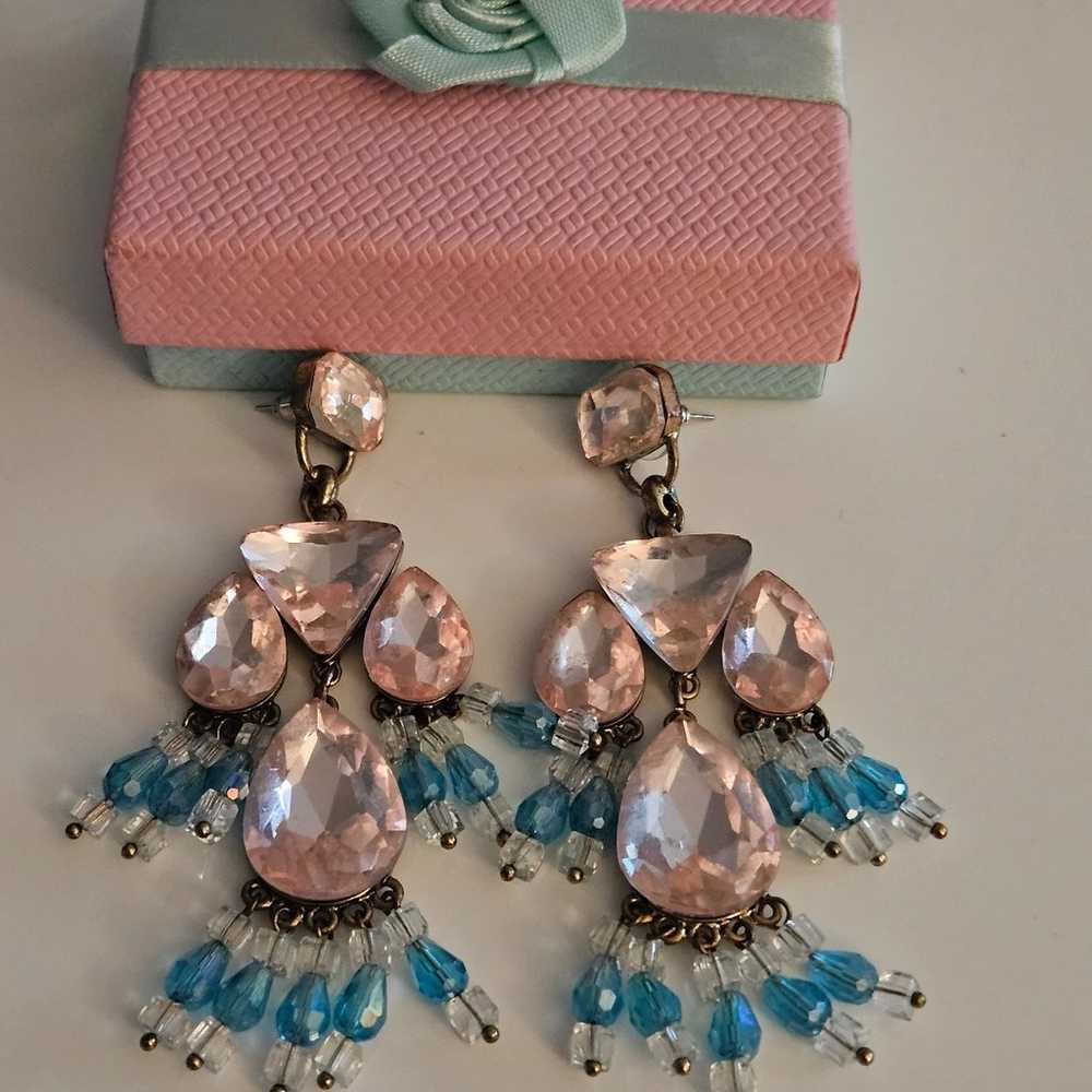 Pink chandelier Earrings - image 2