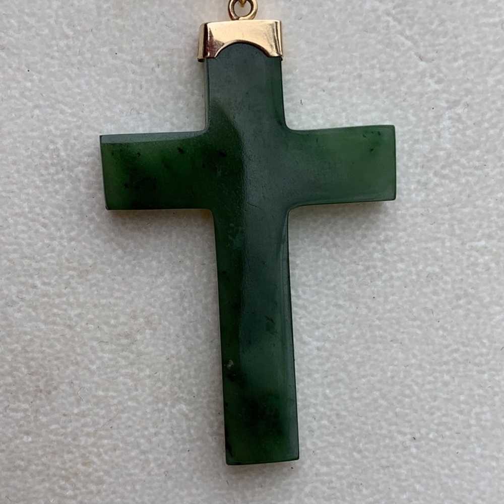 Jade Cross Necklace - image 2