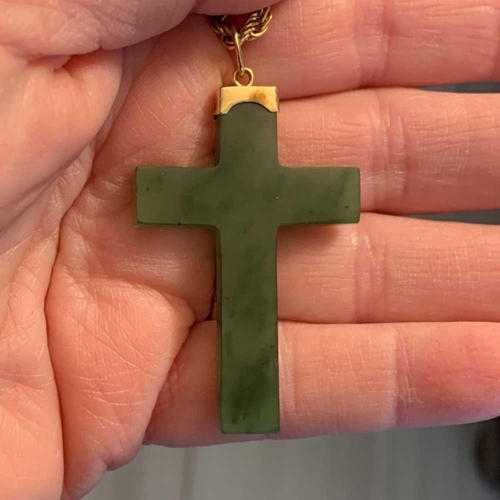 Jade Cross Necklace - image 6