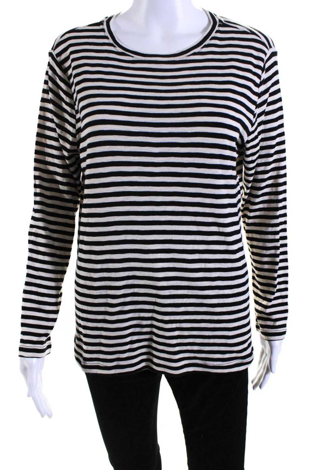 Nic + Zoe Womens Long Sleeve Scoop Neck Striped S… - image 1