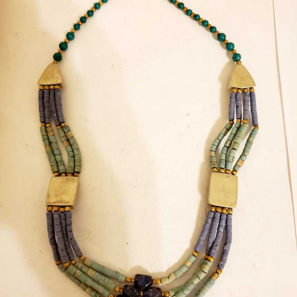 Tibetan Multi Stone 4 Strand Necklace-17 - image 6