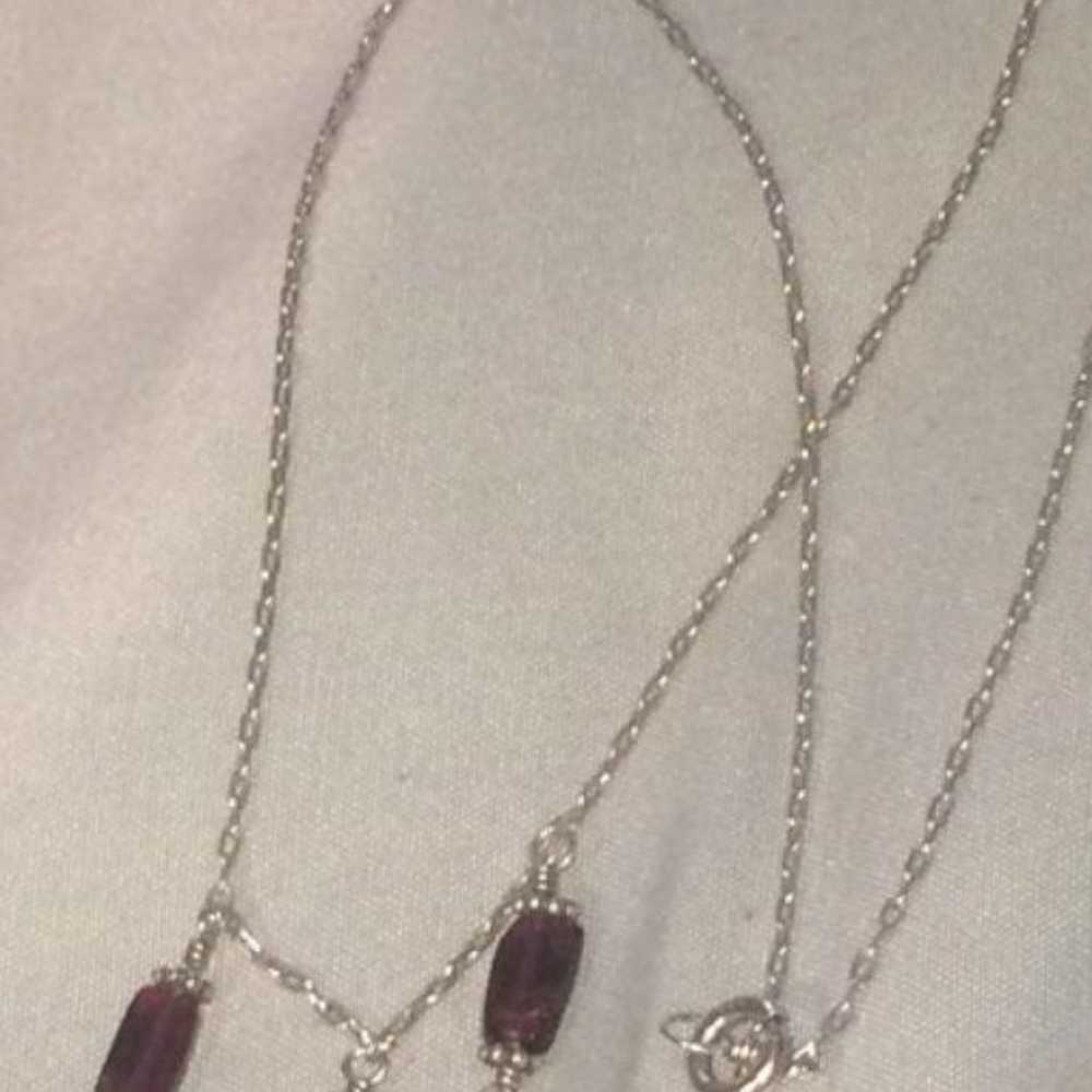 925 sterling silver  Garnet Necklace. Firm - image 5