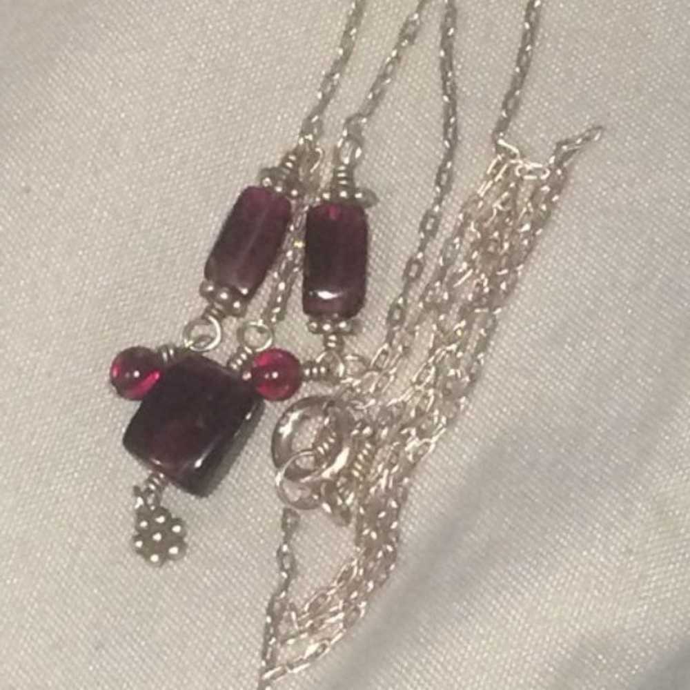 925 sterling silver  Garnet Necklace. Firm - image 6