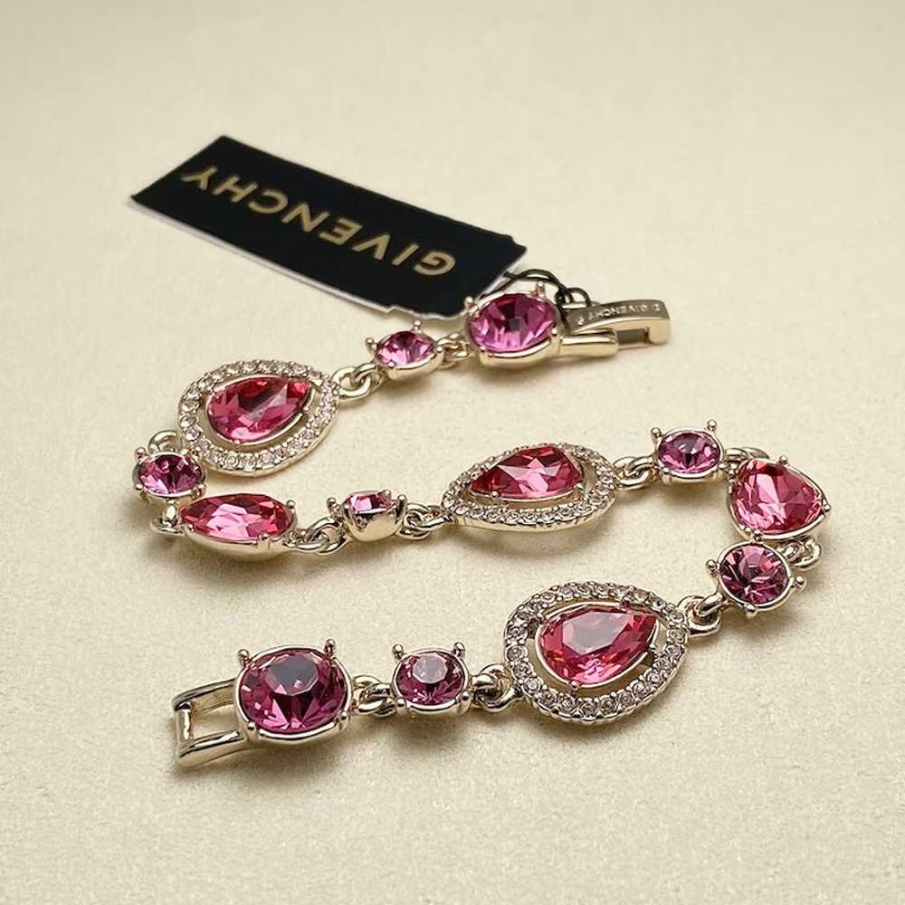 Vintage Givenchy Crystal Flex Bracelet(PINK7127) - image 1