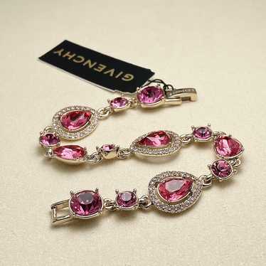 Vintage Givenchy Crystal Flex Bracelet(PINK7127) - image 1