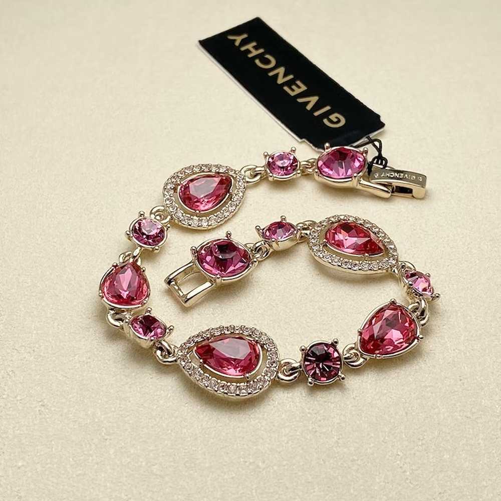 Vintage Givenchy Crystal Flex Bracelet(PINK7127) - image 2