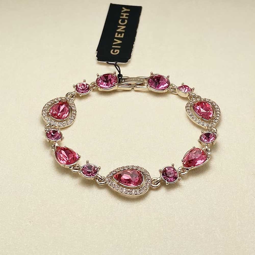 Vintage Givenchy Crystal Flex Bracelet(PINK7127) - image 3