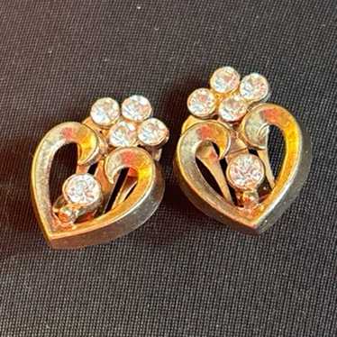 Trifari Heart Shaped clip on Earrings