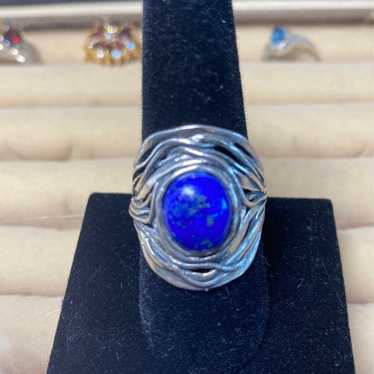 Vintage Lapis Silver and Blue Lapis Ring