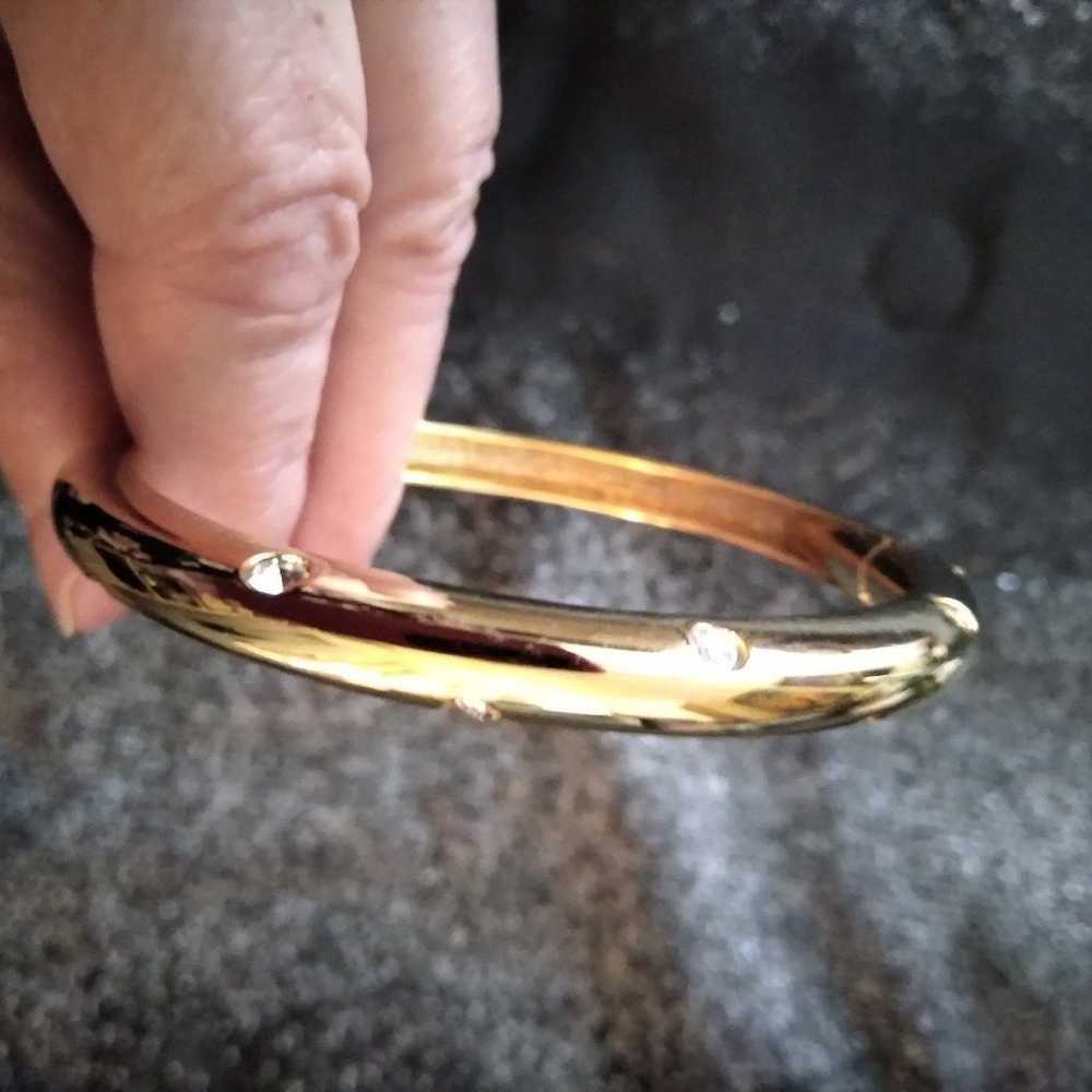 Gold plated magnetic Bangles cubic zirconia brace… - image 4