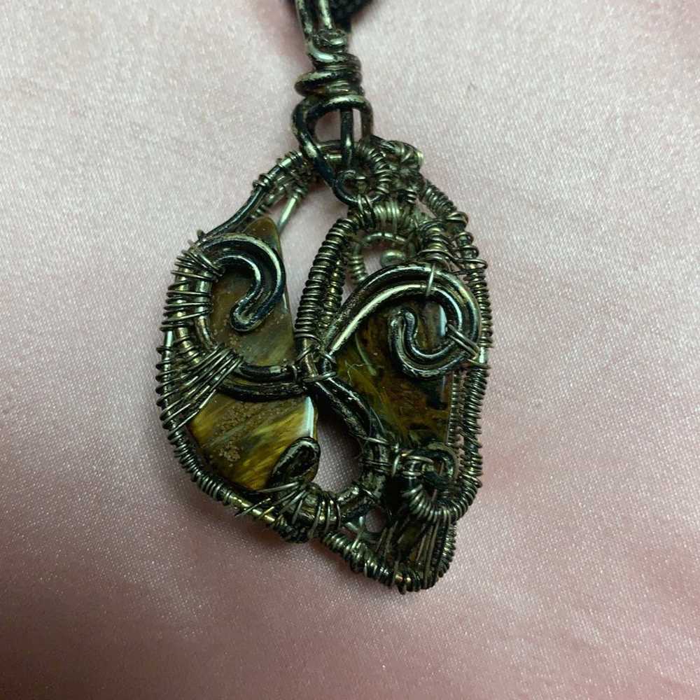 Handmade Sterling wire wrapped Tigers Eye Necklace - image 7