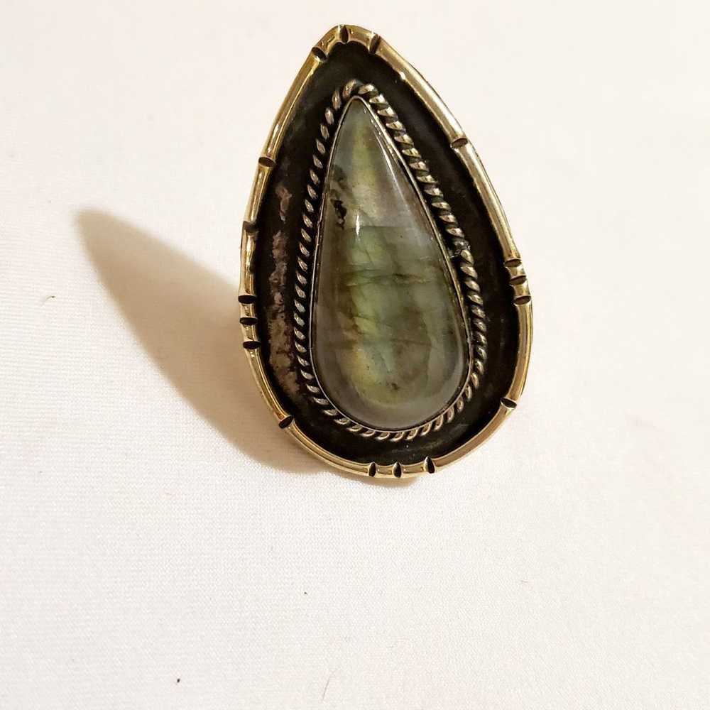 Labradorite Teardrop Firey Stone Ring 8. - image 4