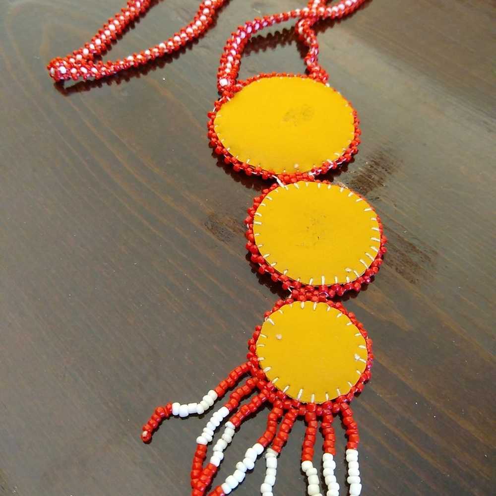 Vintage Native American Beaded Necklace - image 4