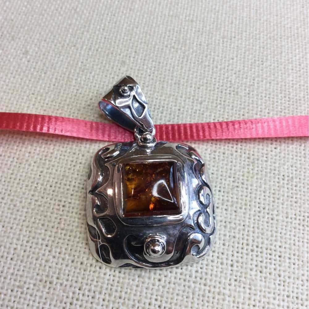 Silpada Vintage Amber Pendant S0908 - image 6