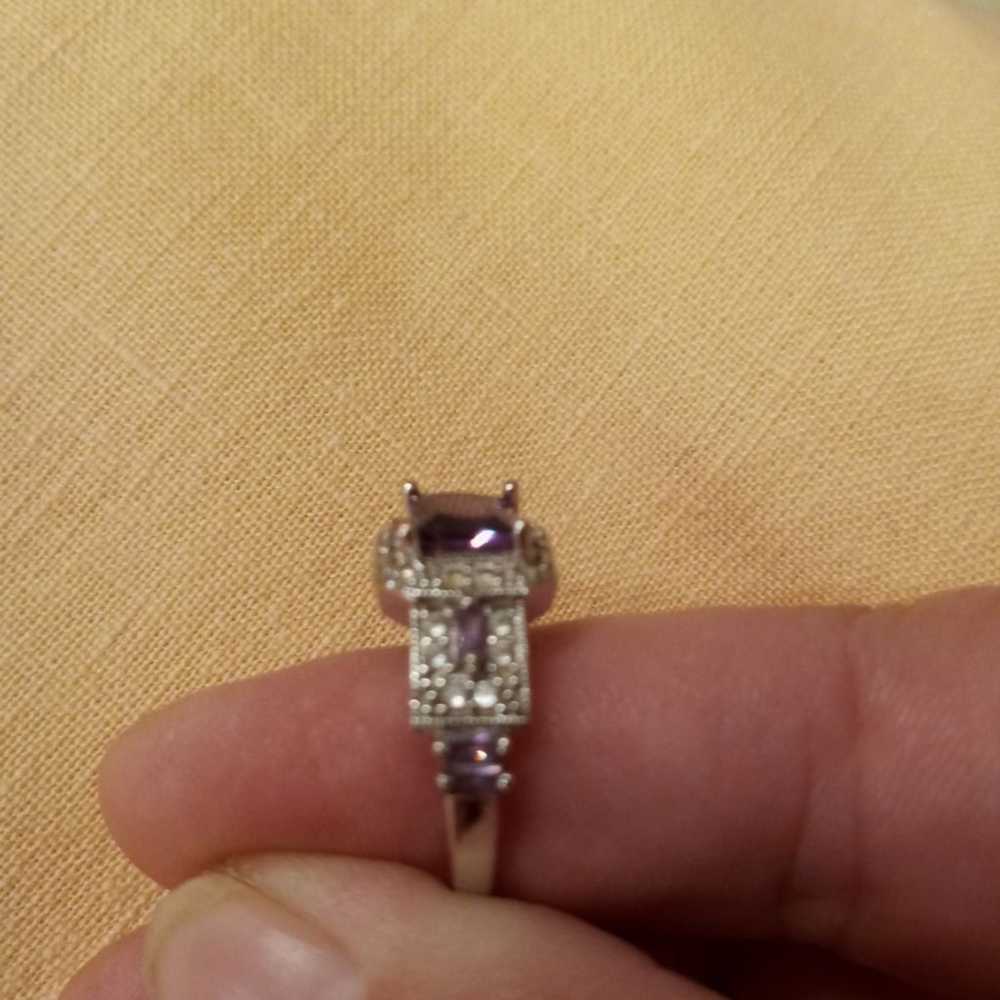 Vintage Purple Amethyst Halo Ring - image 6