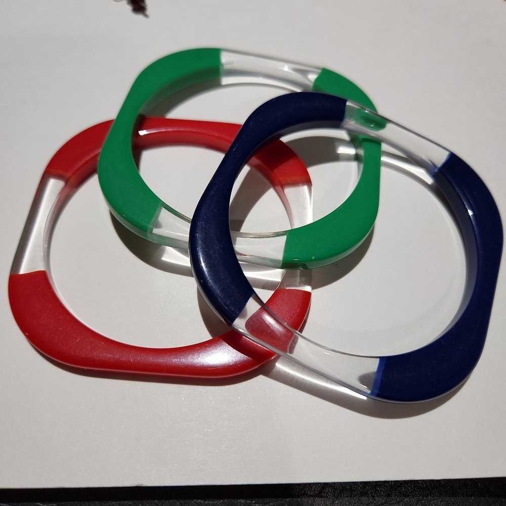 Vintage Set of 3 Sarah Coventry Lucite Bracelets … - image 1