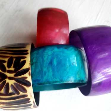 NWOTs cow horn ethnic wide bangles - image 1