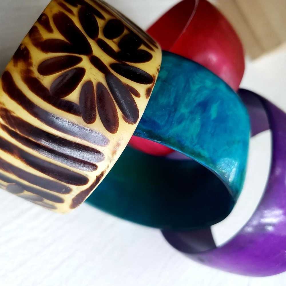 NWOTs cow horn ethnic wide bangles - image 2