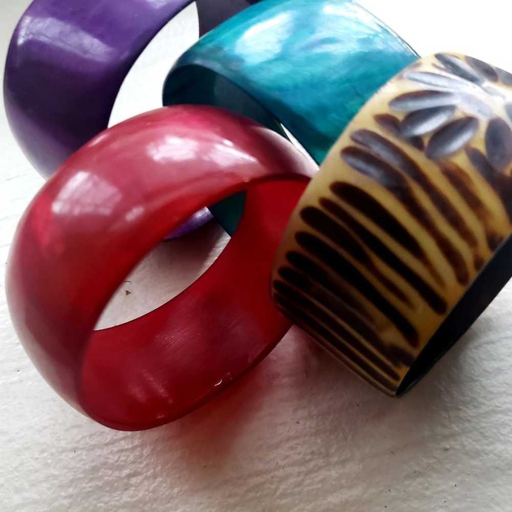 NWOTs cow horn ethnic wide bangles - image 3