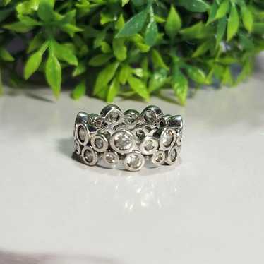 925 Sterling Silver CZ Eternity Ring - image 1