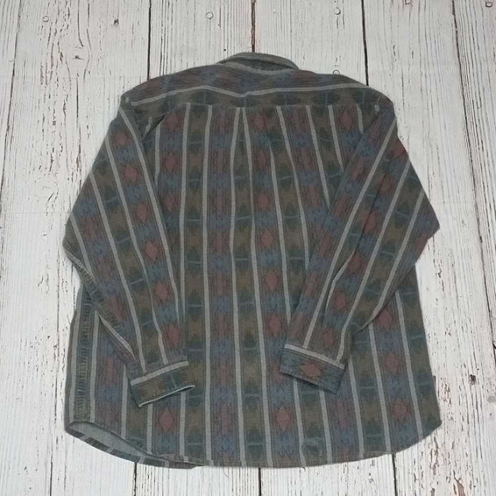 Vintage Cabelas Button Down Aztec Flannel Long Sl… - image 4