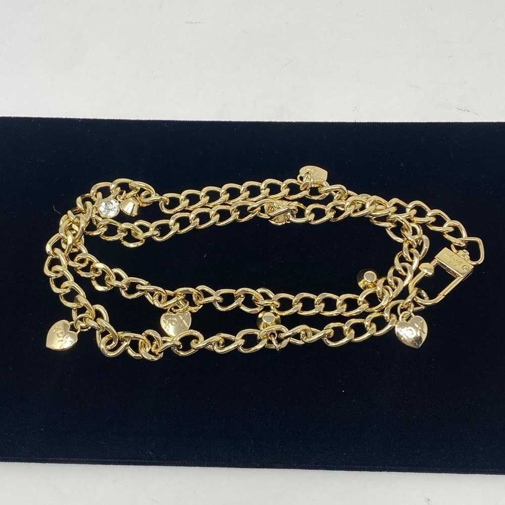 Vintage Betsey Johnson 39” Gold Tone Chain /faux … - image 8