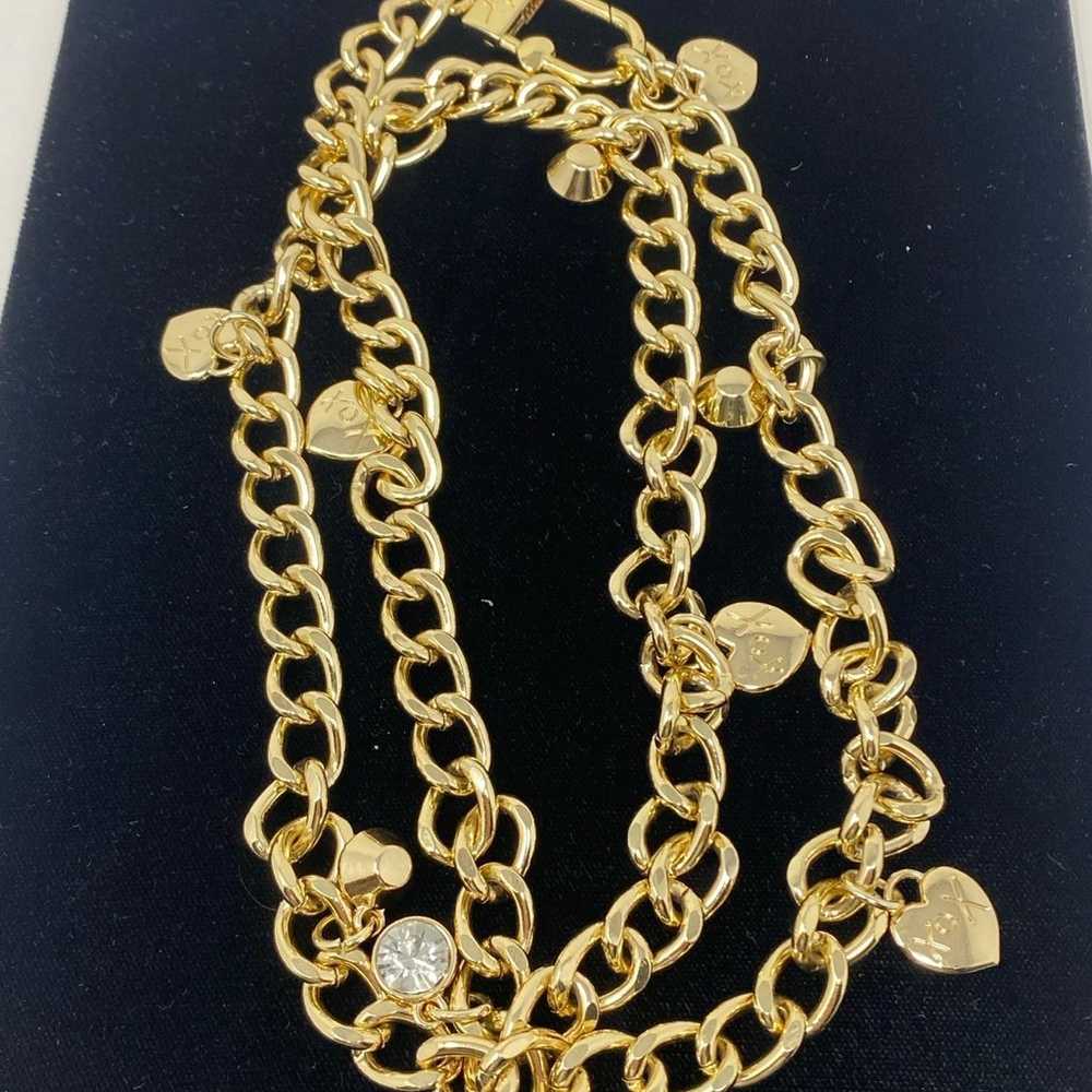 Vintage Betsey Johnson 39” Gold Tone Chain /faux … - image 9