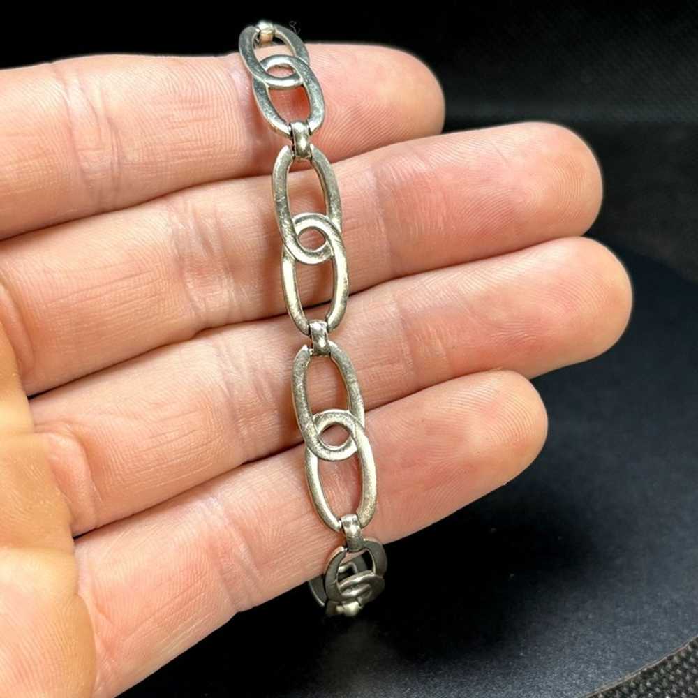 VTG Sterling Silver 925 Interlocking Oval Link Br… - image 4