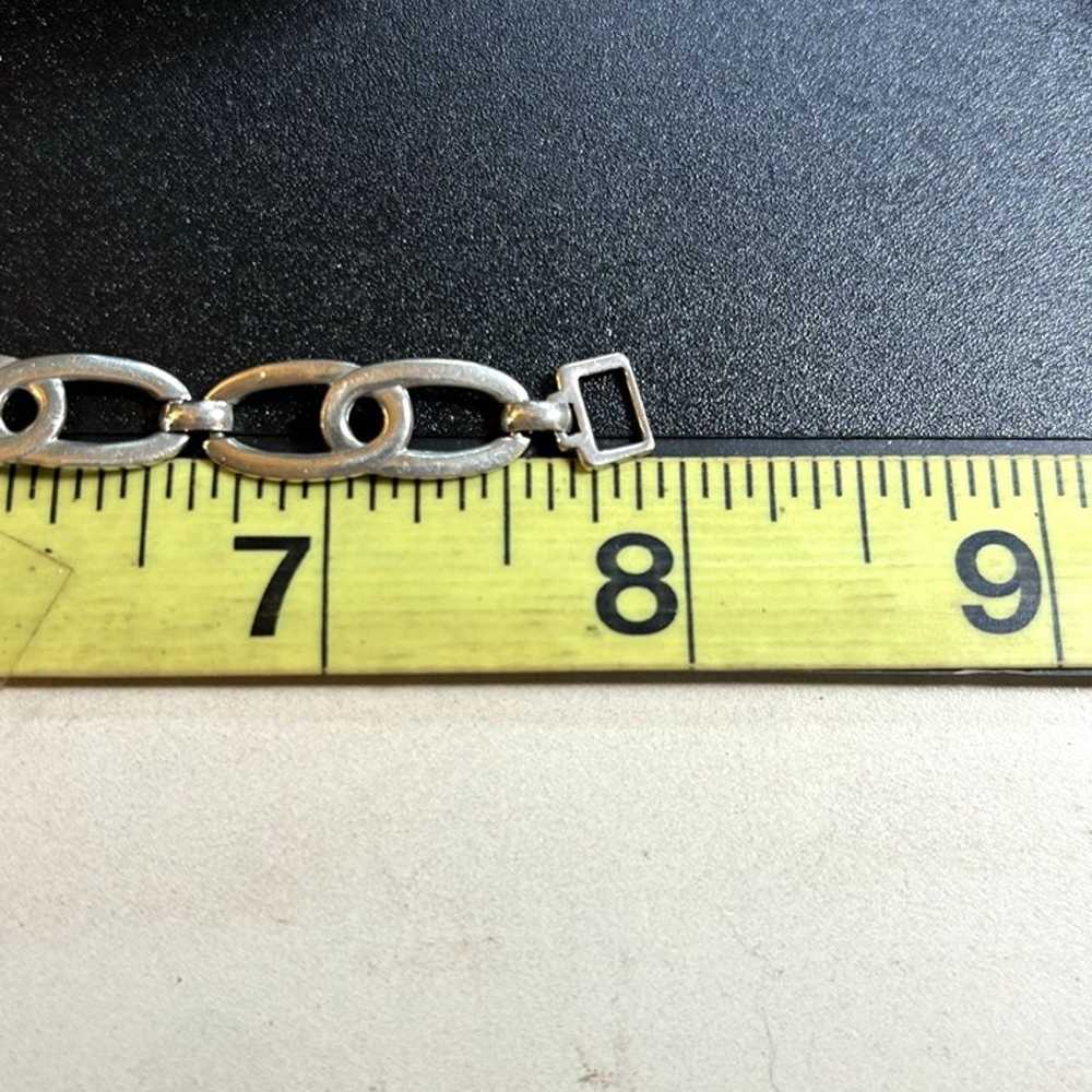 VTG Sterling Silver 925 Interlocking Oval Link Br… - image 7