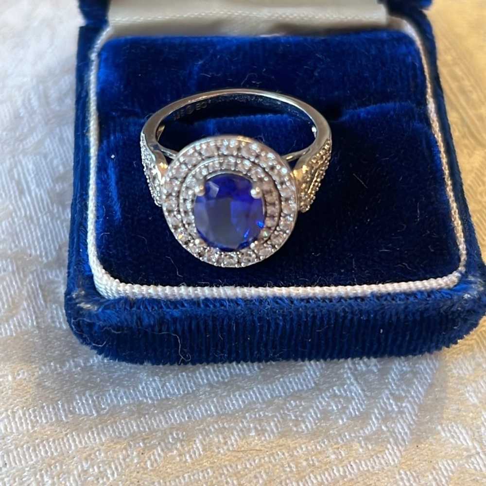 Sapphire Royal Blue Oval 925 Sterling Silver  Ring - image 4