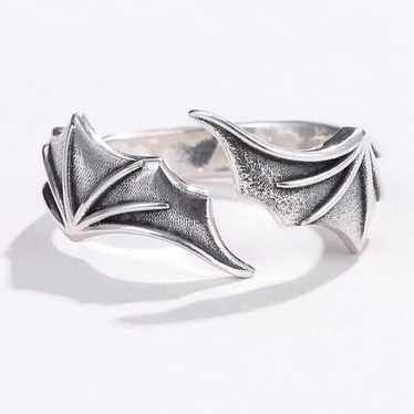 S925 Vintage Creative Dragon Wings ring - image 1