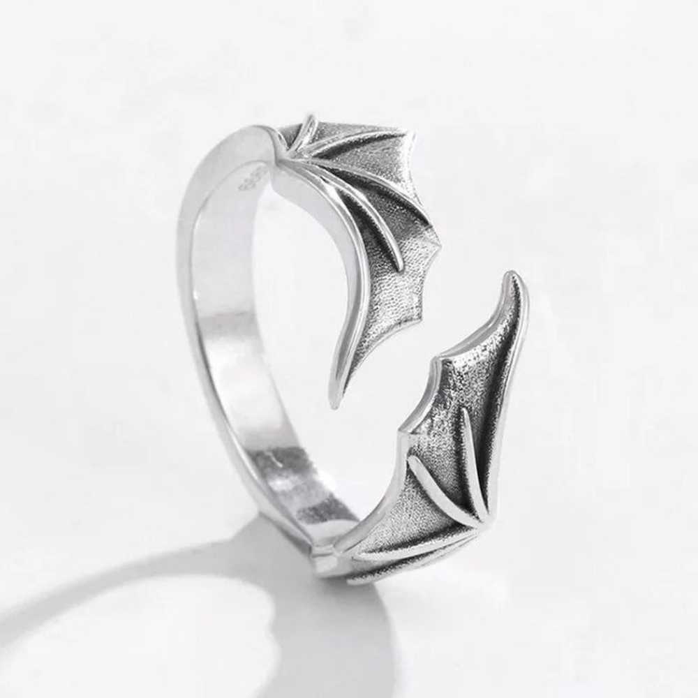 S925 Vintage Creative Dragon Wings ring - image 2