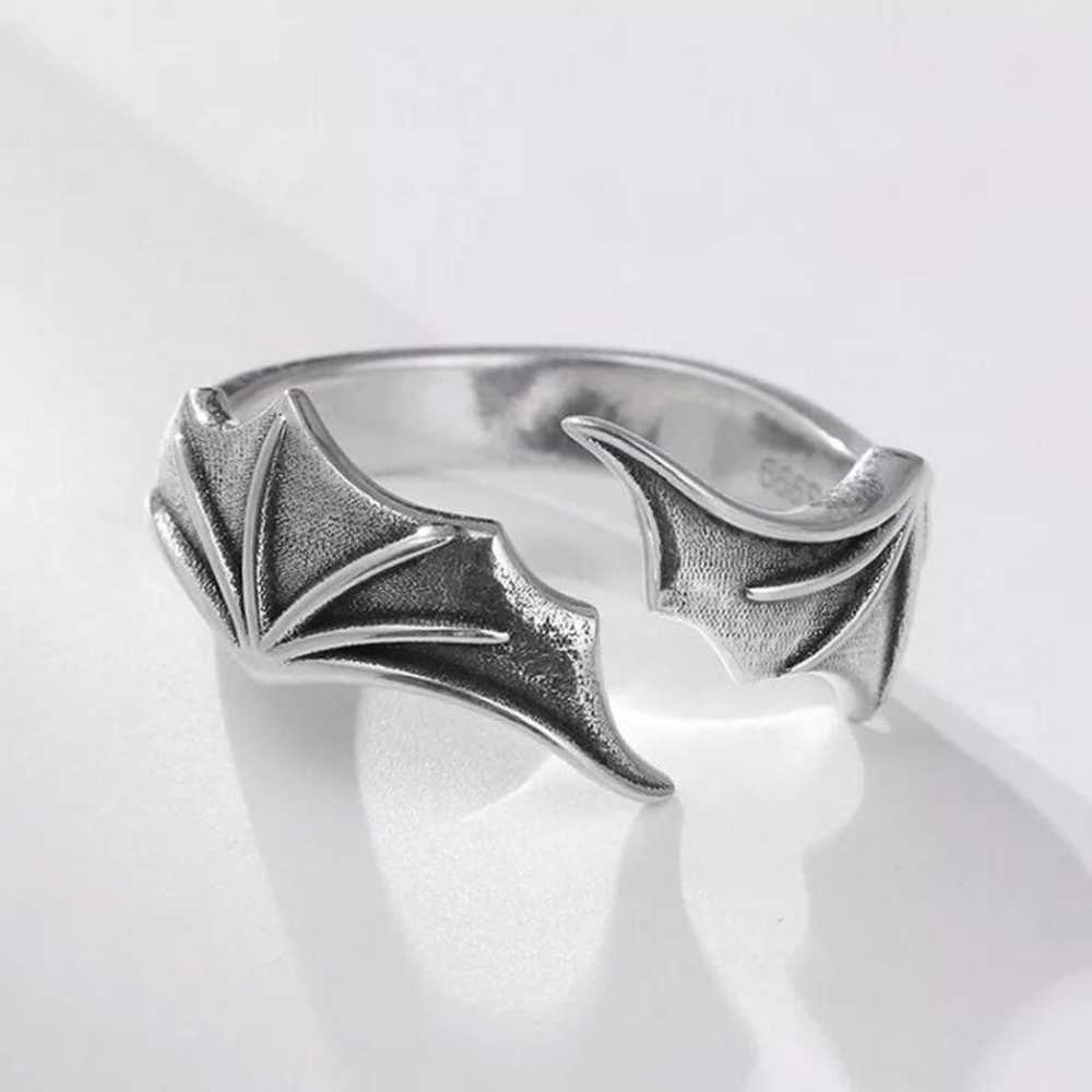 S925 Vintage Creative Dragon Wings ring - image 3