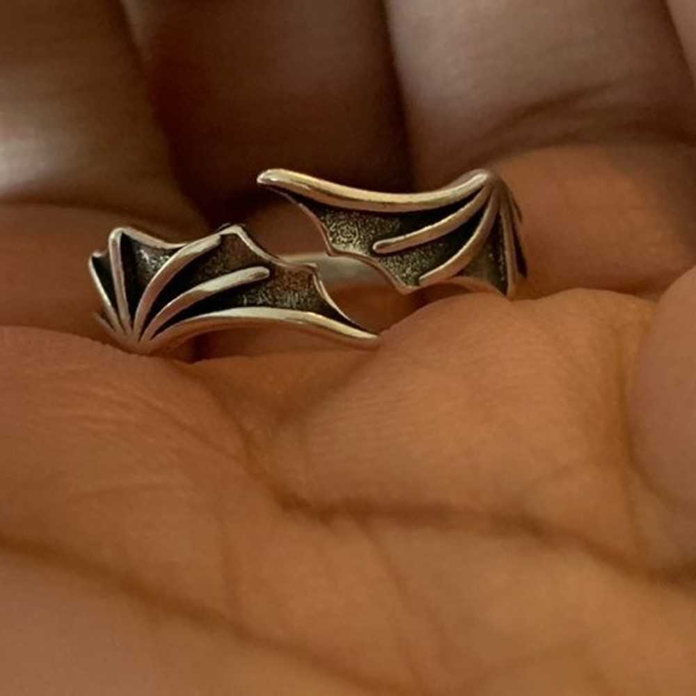 S925 Vintage Creative Dragon Wings ring - image 4