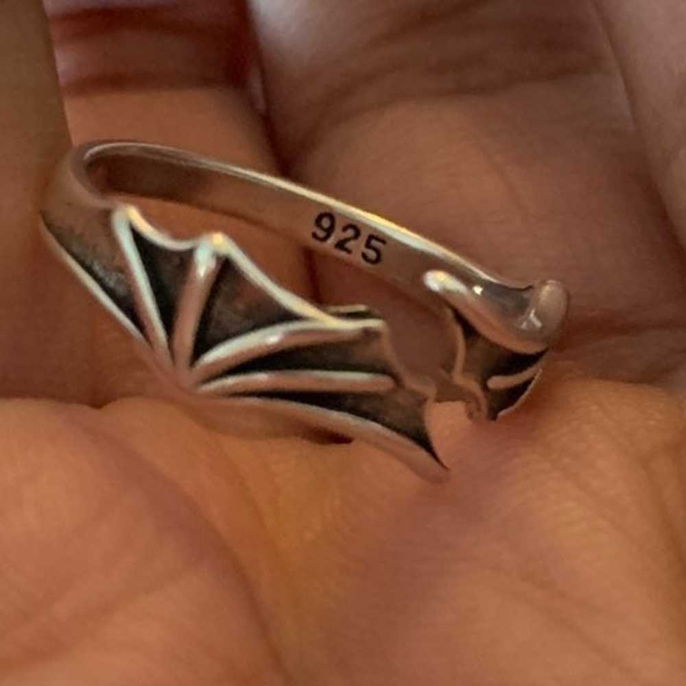 S925 Vintage Creative Dragon Wings ring - image 8