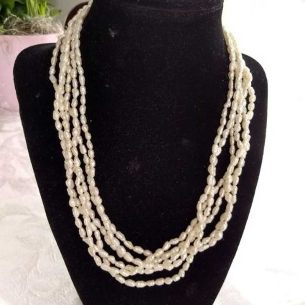 Multi Stranded Freshwater Pearl Necklace - image 1