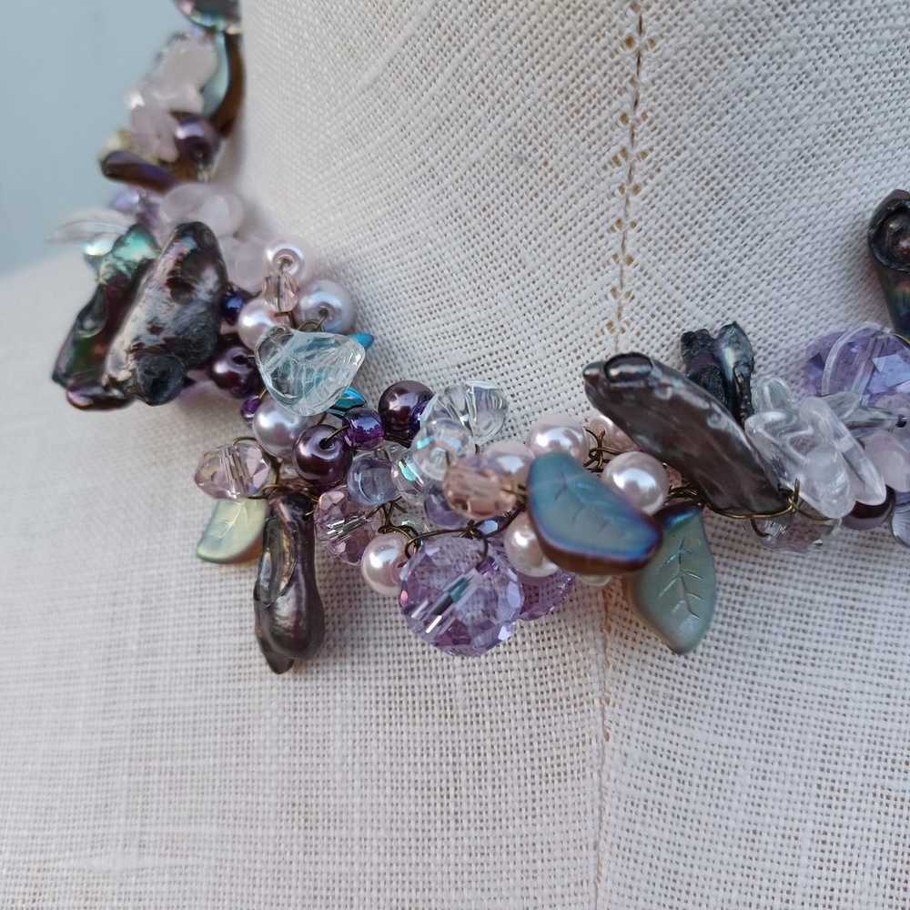 Beautiful Stones & Beads Short Chunky Necklace - image 10