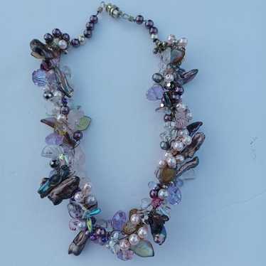 Beautiful Stones & Beads Short Chunky Necklace - image 1