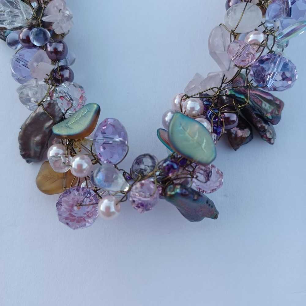 Beautiful Stones & Beads Short Chunky Necklace - image 4