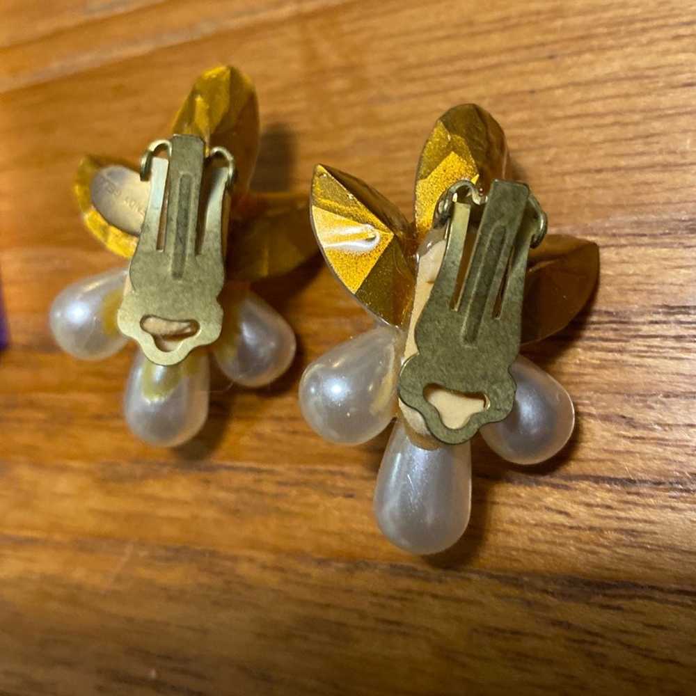 Wendy Gell Faux Pearl and diamond Earrings - image 2