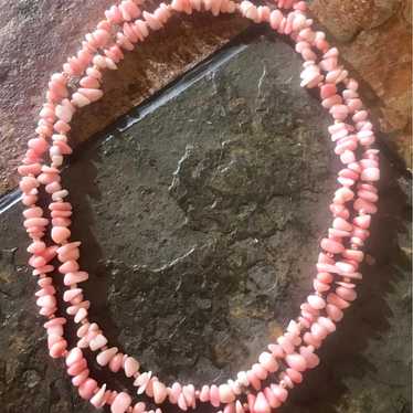 Vintage Pink Corals Gold Tone Necklace - image 1