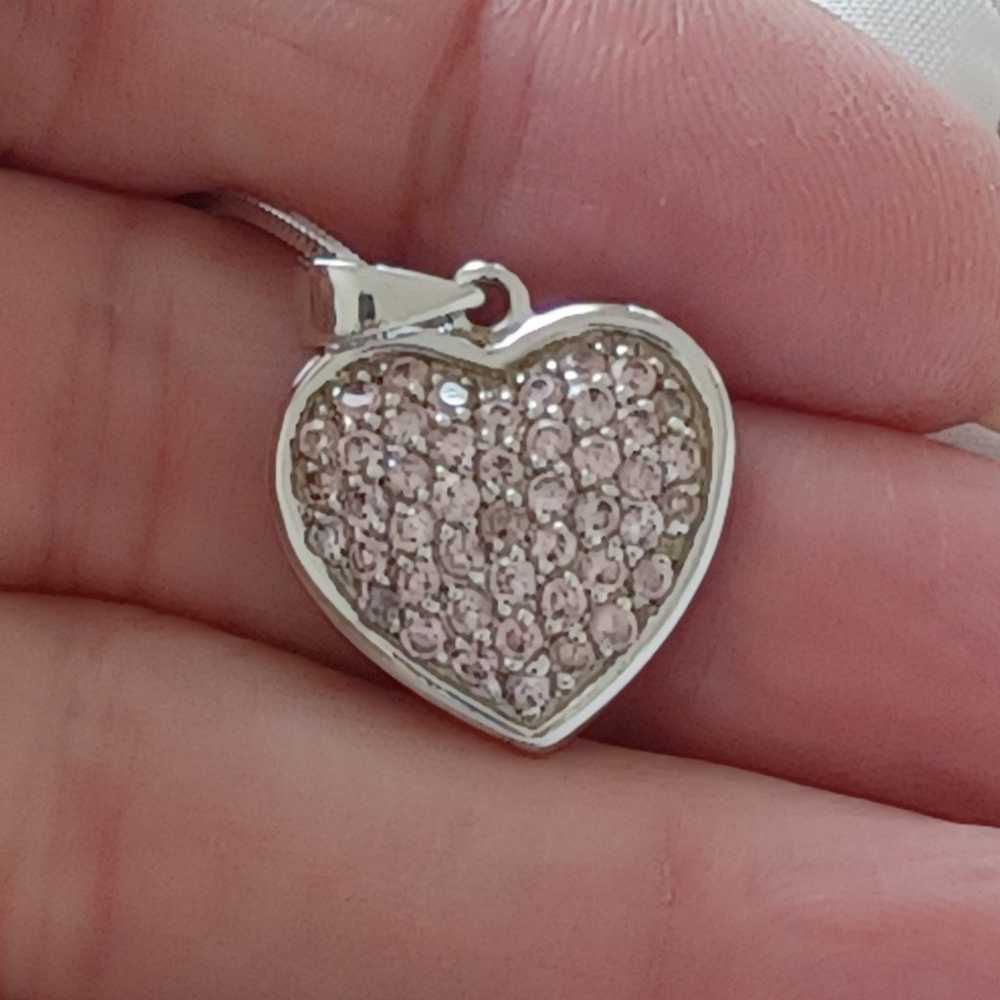 Vtg.sterling Silver Pink cz "SOFT  PINK HEART" PE… - image 8