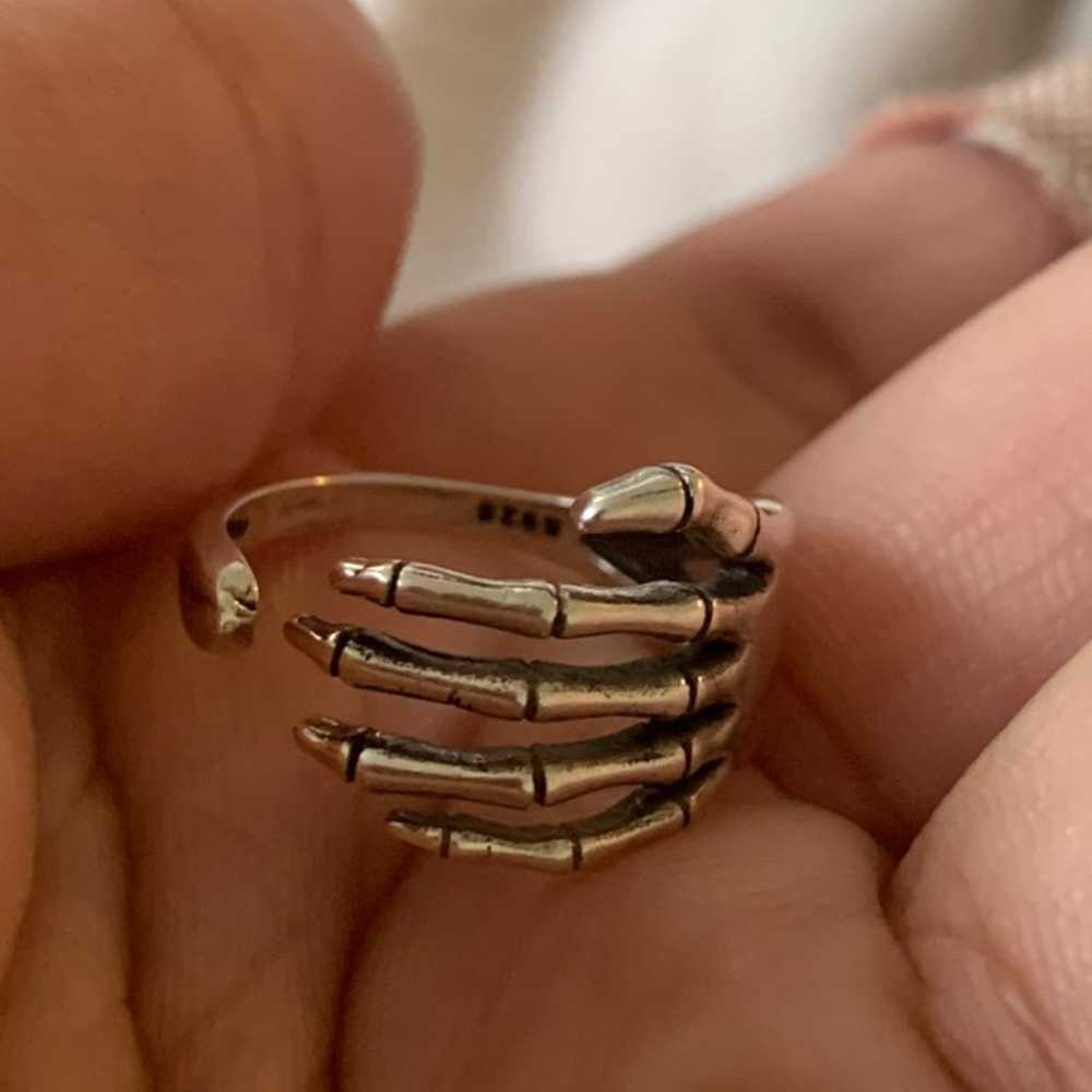 S925 Skeleton Hand Ring - image 6