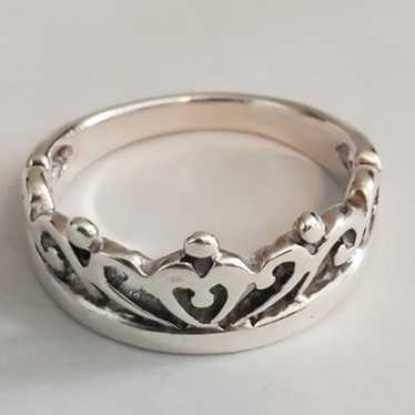 Estate vintage sterling silver irish claddagh ring