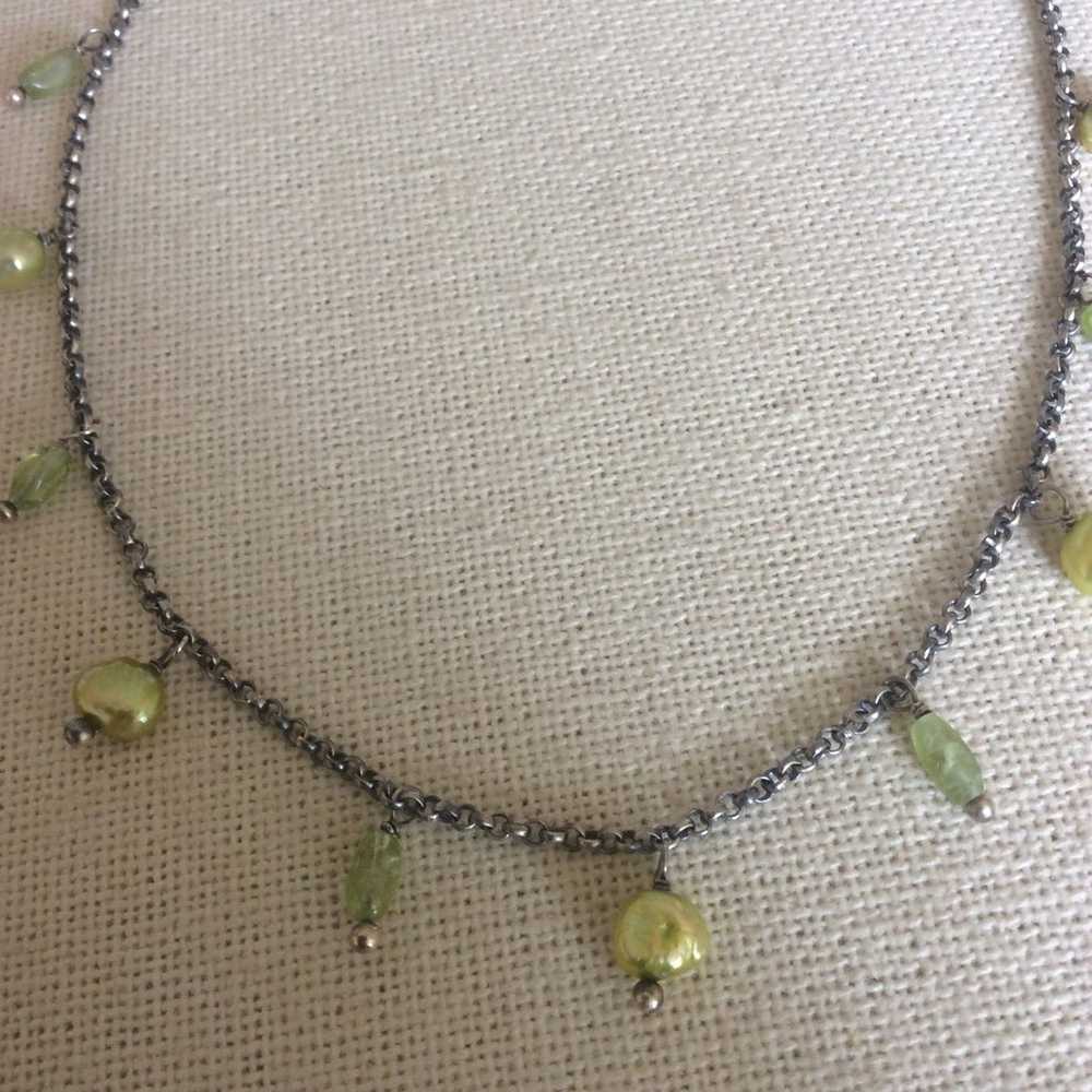 Silpada Vintage Green Pearl Necklace - image 4